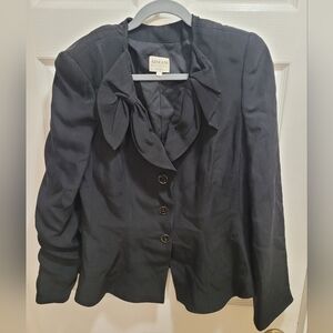 Armani Collezioni Dark Gray Blazer with Bow Accent